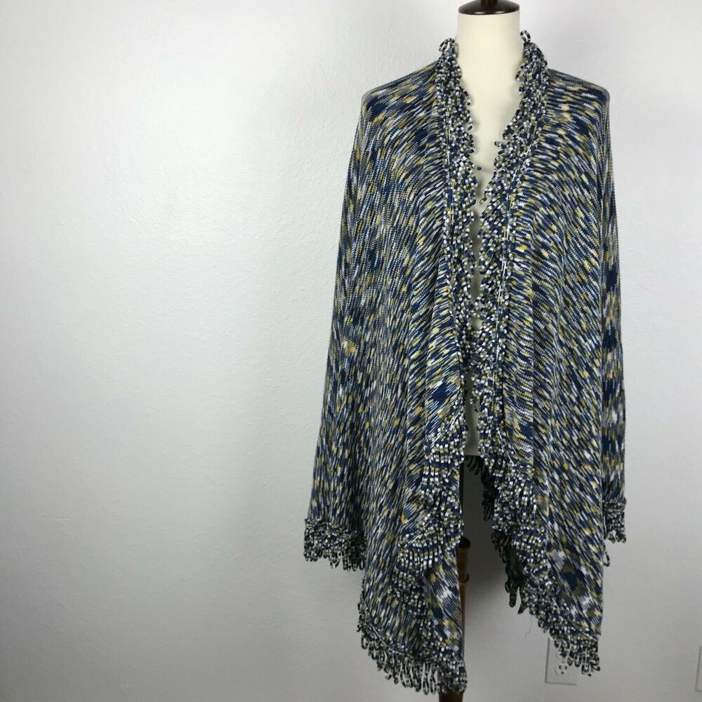 Anthropologie Moth Cardigan Sweater‎ Women Sz OS Poncho Fringe Whimsigoth Boho